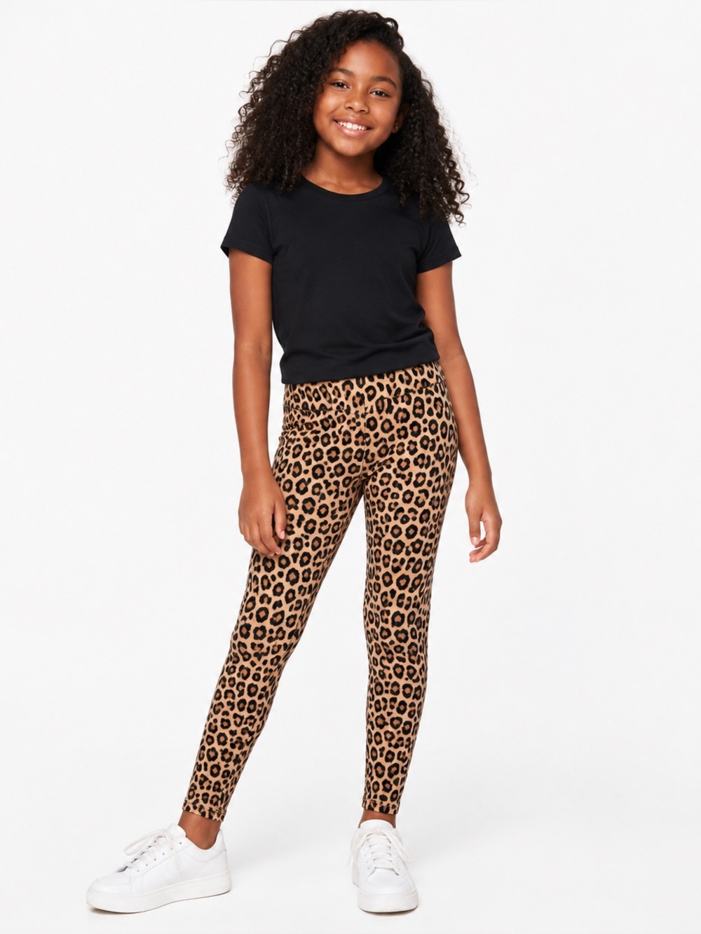 Gap Kids Leopard Print Leggings Cotton Stretch Elastic Waist Girls Large 10